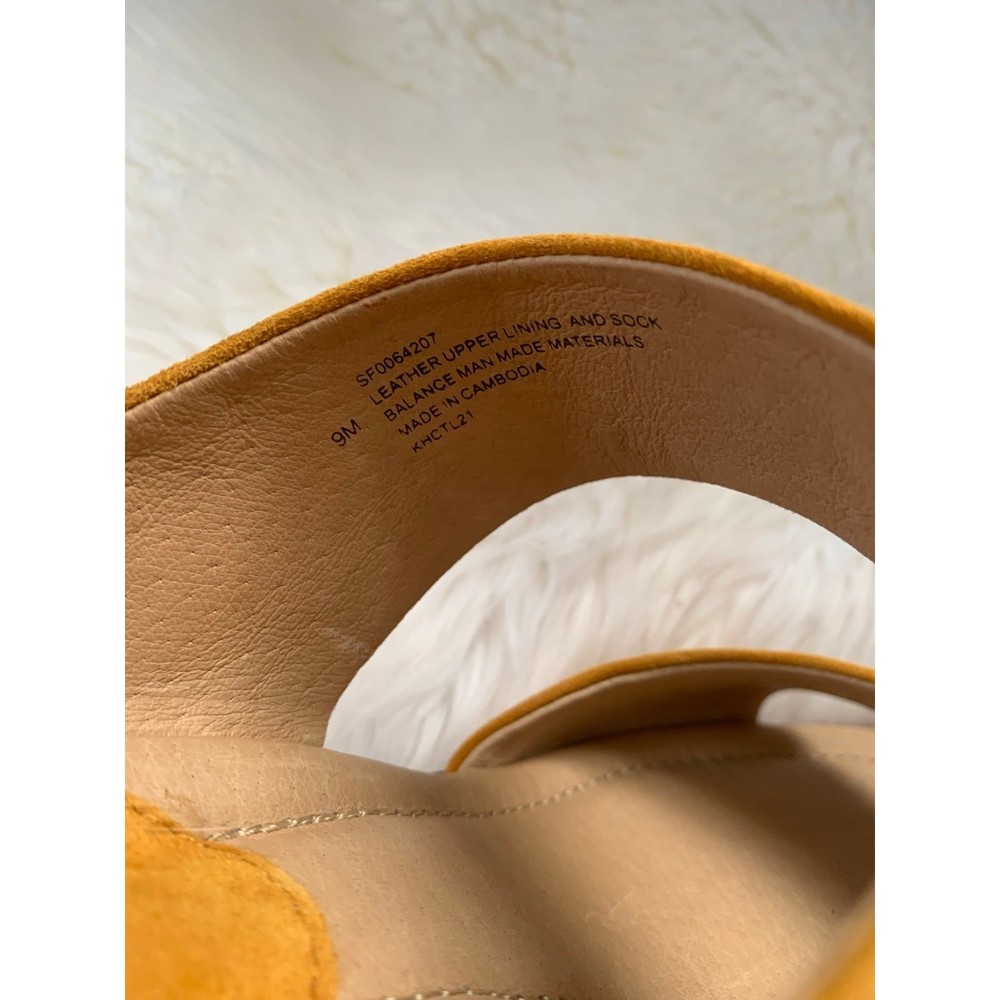 Women's Mustard Suede Double-Strap Sandal - Picture 4 of 8